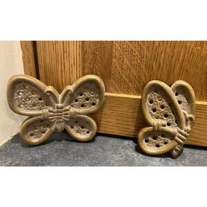 Set of 2 Burwood Prod Co. Butterfly Wall Hangings Plastic, made in USA, Vintage
